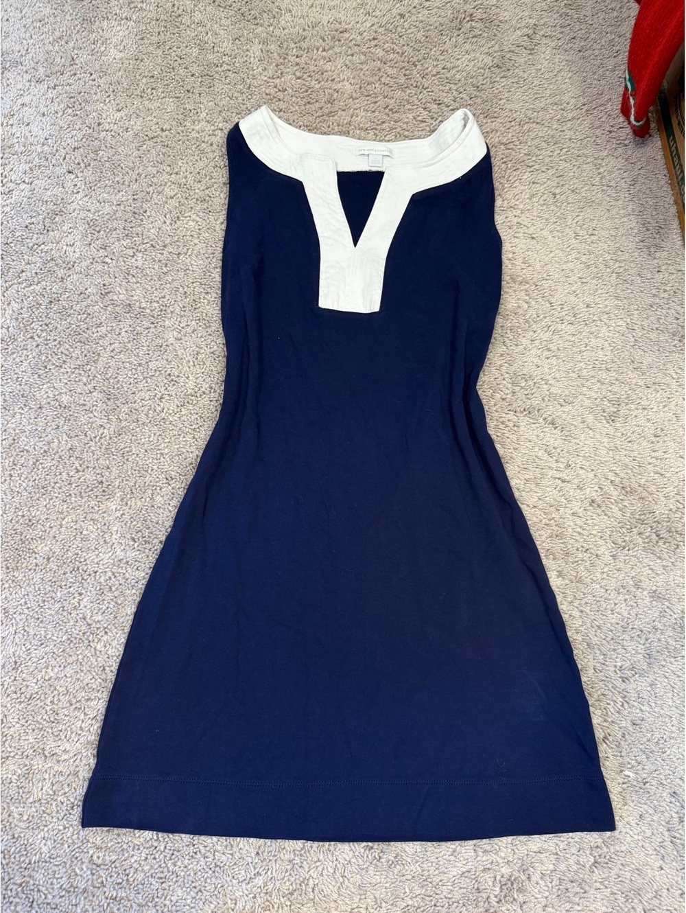 New York & Company Navy Blue Cotton Sleeveless Dress XS